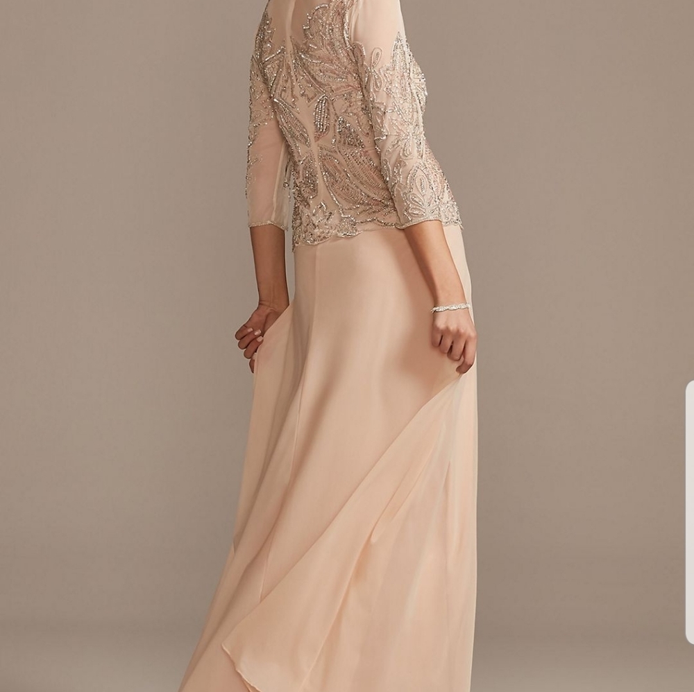 Pisarro Nights Sequined and Beaded Long Dress10 - Picture 2 of 13